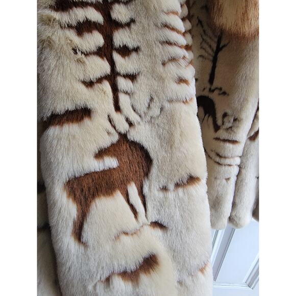 Northern Lifestyle Womens S Deer Forest Satin Lined Faux Fur Hood Vintage Jacket - Picture 4 of 16